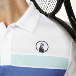 Ocean Block Stripe Tournament Polo Men -Wilson Tennis Apparels Sales 00186000 0 7