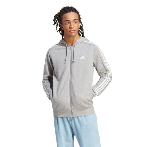 ADIDAS Essentials French Terry 3-Stripes Full-Zip Hoodie Men 4 ADIDAS Essentials French Terry 3-Stripes Full-Zip Hoodie Men - Image 2