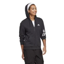 ADIDAS Linear French Terry Full Zip Hoodie Women -Wilson Tennis Apparels Sales 18376000 15